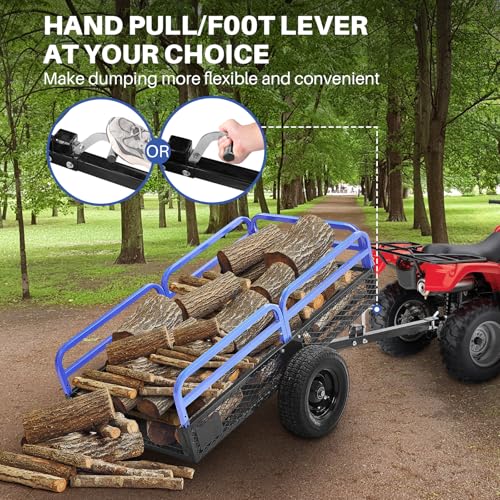 Heavy Duty Steel ATV Dump Trailer with Removable Sides, 1500 lb Capacity S6709