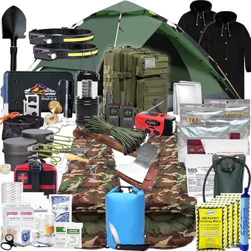 Denver: 5 Day Survival Backpack with Supplies - Bug Out Bag Backpack - Go Bag Emergency Backpack w/Complete Tactical Survival Kit - Bug Out Bag Survival Kit for 2 Person