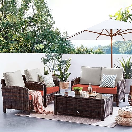 Favoyard Patio Chair Cushions 19 x 19 x 3 Inch Waterproof Outdoor Set of 2, Beige Q67095