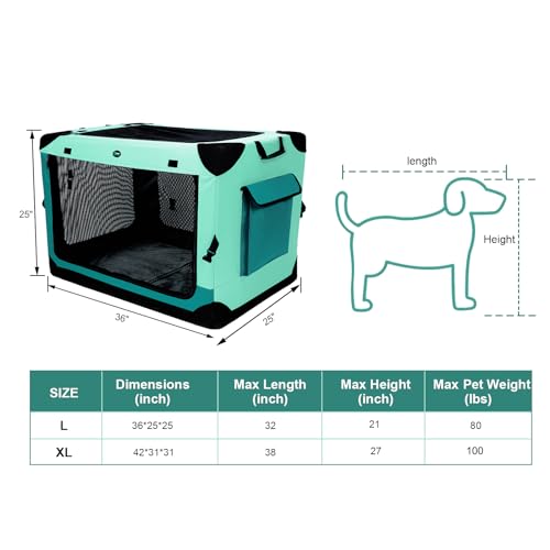 Ownpets Collapsible Dog Crate 42 inch Portable Travel Pet Kennel O75502