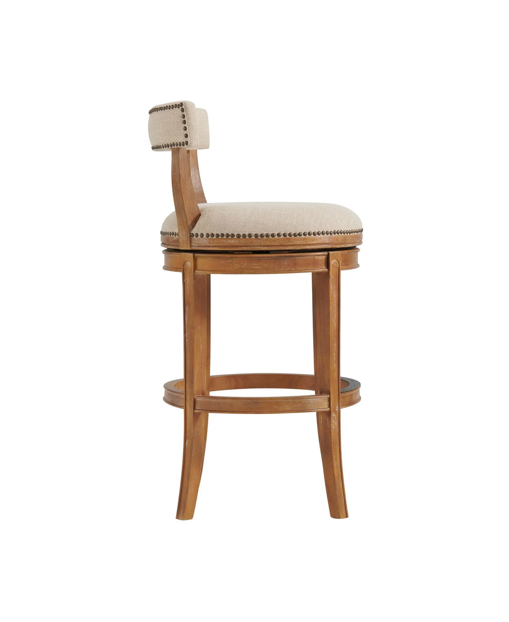 Alaterre Furniture Hanover Swivel Low Back Bar Stool, Weathered Brown and Beige B122812