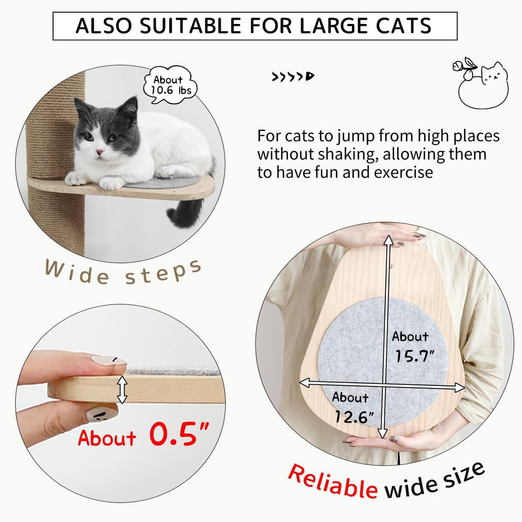 Cat Climbing Tower Floor-to-Ceiling with Natural Sisal Rope Scratching Post Y359
