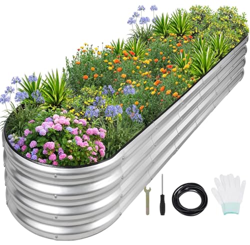 1MORE Galvanized Raised Garden Bed 4x2x1.4ft Metal Planter Box Outdoor D509