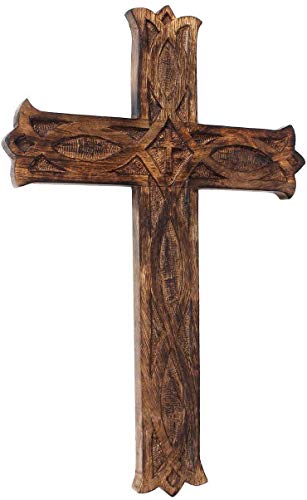 IBLAY Wooden Catholic Crucifix Cross Wall Hanging 18 x 12 Inches F785