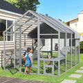 Large Cat Catio, Catio Outdoor Cat Enclosure for Multiple Cats with 7 Platforms, 2 Resting Box and 2 Bridges, Wooden Feral Cat Shelter with Waterproof and UV Proof Canopy, 71 x 71 x 97 inch