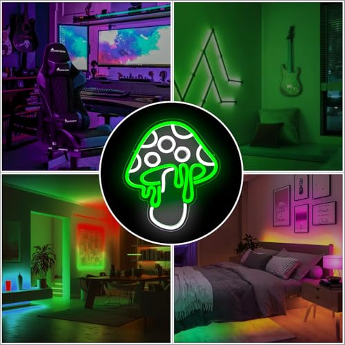 Mushroom Neon Sign Dimmable LED Night Light Wall Art for Bedroom Decor O27662