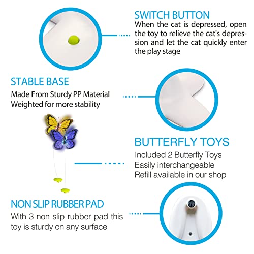 ALL FOR PAWS 2 in 1 Cat Wand Toy with Butterfly Spinner, USB Rechargeable S24679