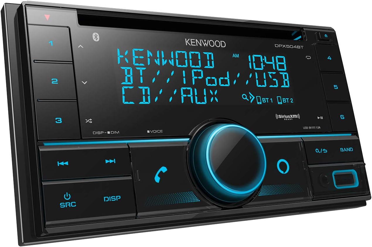Kenwood DPX504BT Double DIN Car Stereo Receiver with Bluetooth and Alexa Voice Control X82891
