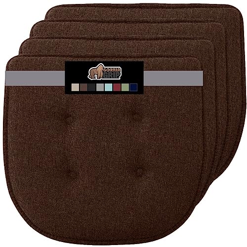 GORILLA GRIP Slip Resistant Chair Cushions, Memory Foam, Set of 2, Beige W525