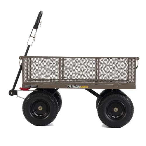 Gorilla Carts Steel Utility Wagon with Removable Side Panels, 1200 lb Capacity, Gray N54151