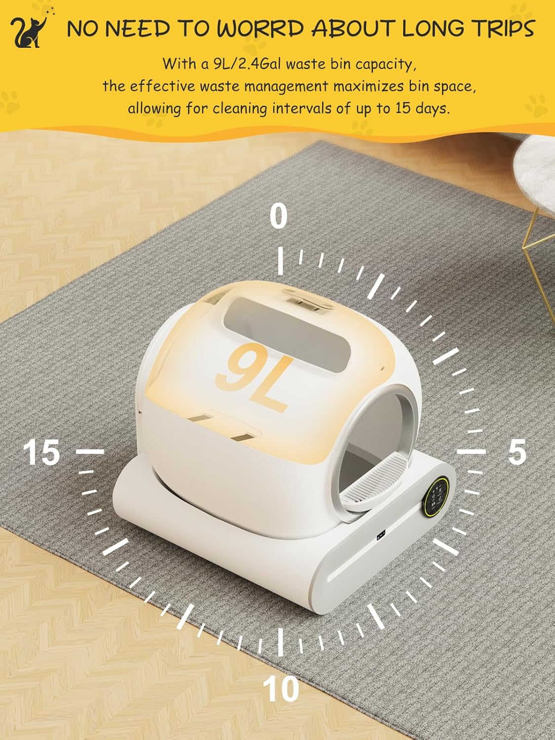 MESILIVO Smart Self-Cleaning Litter Box for Multiple Cats, White T3114