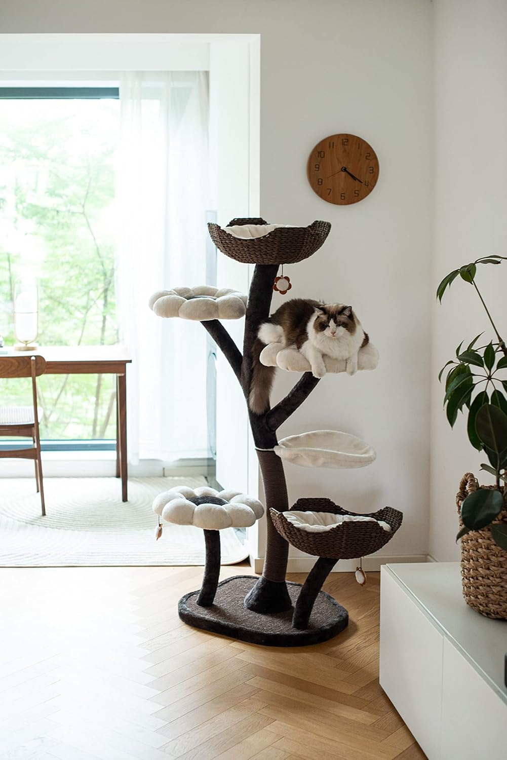 Catry Cat Tree Woodowoodo Cat Tower with Scratching Post and Hammock L2017