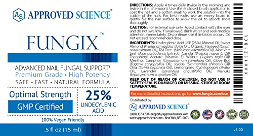 Approved Science Fungix Nail Fungus Formula with Tea Tree Oil, 25% Undecylenic Acid J8718