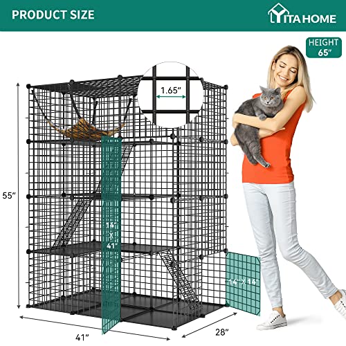 YITAHOME 4-Tier Cat Enclosure with Hammock for Indoor Cats L4976