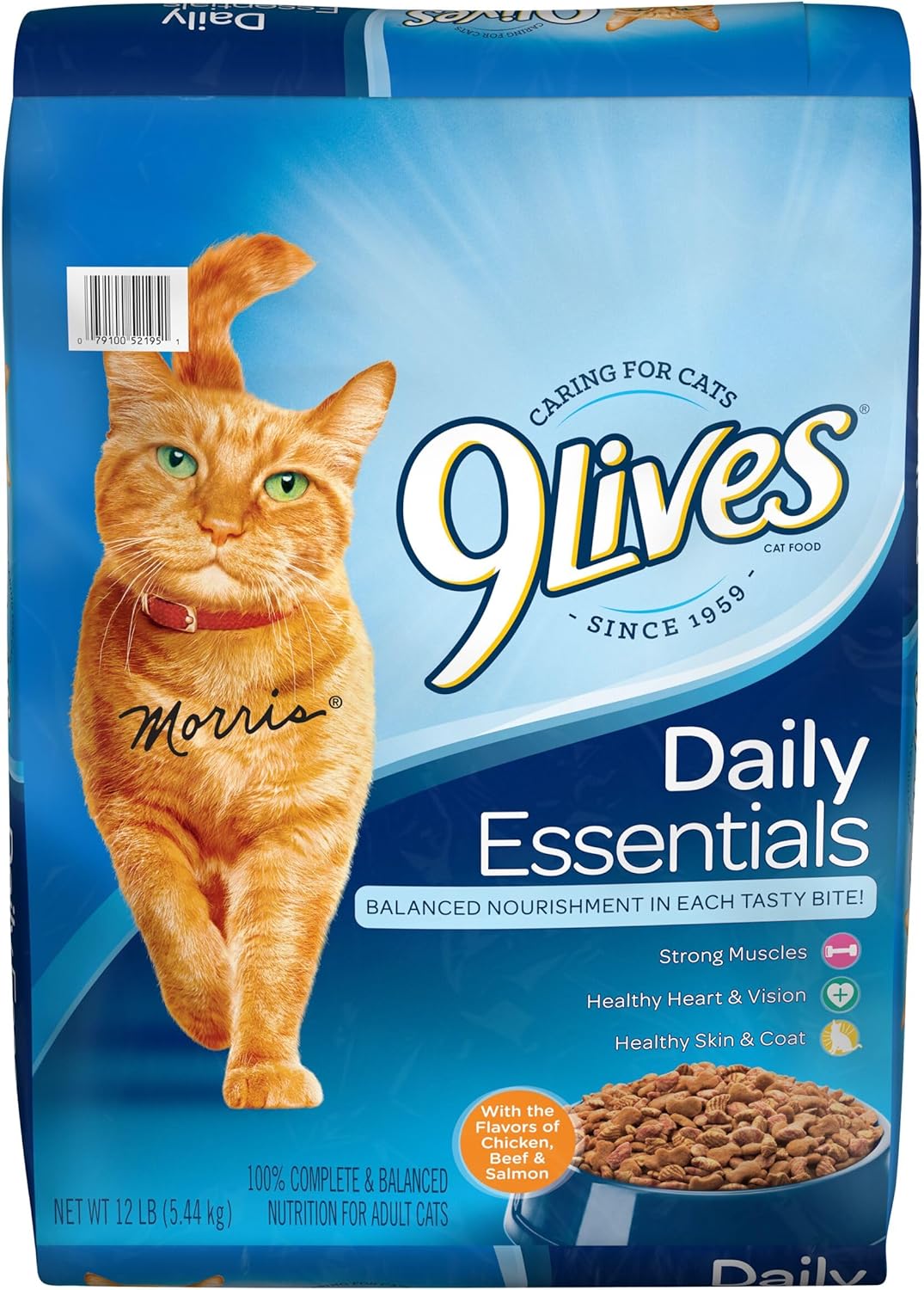 9Lives Daily Essentials Dry Cat Food With Chicken, Beef & Salmon Flavors, 12 lb Bag