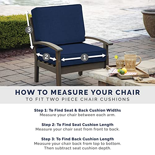Arden Outdoor Dining Chair Cushion, 20 x 20, Rain-Proof, Peacock Blue Green Texture J4105