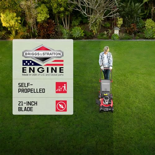 PowerSmart Self Propelled Gas Lawn Mower, 21-Inch Steel Deck A17138