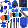 Car Detailing Kit, 25PCS Car Cleaning Kit Interior, Car Detailing Kit Interior Cleaner Car Detail Kit include Windshield Cleaning Tool,Drill Brush,Buffing Sponge Pads,Washing Mitt,Suction Cup ect