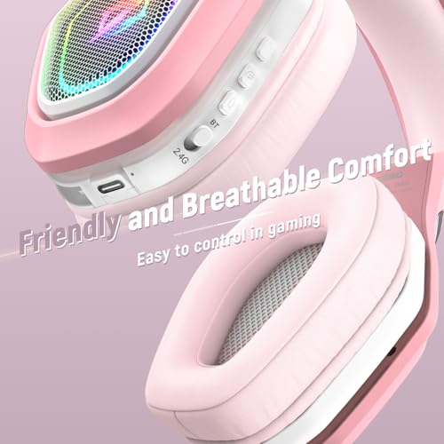 2.4GHz Wireless Gaming Headset for PC PS5 PS4 with Flip Microphone M29946