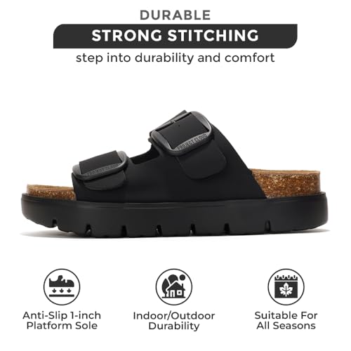 Project Cloud Genuine Leather Platform Wedge Sandals for Women with Memory Foam Insole A28730