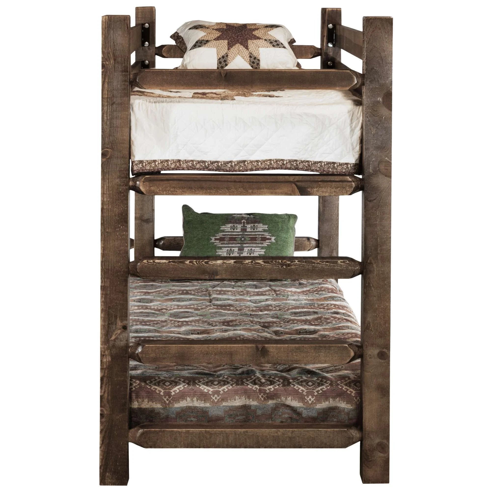 Homestead Collection Twin over Twin Bunk Bed with Stain and Clear Lacquer Finish Y151
