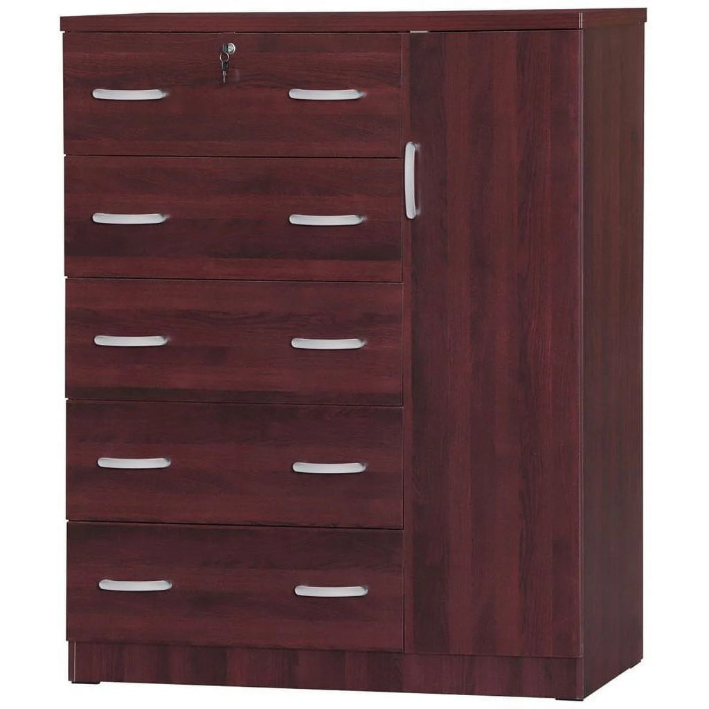 Home Square 3-Piece Queen Bedroom Set with Tall Chest, Wardrobe & Nightstand N72504
