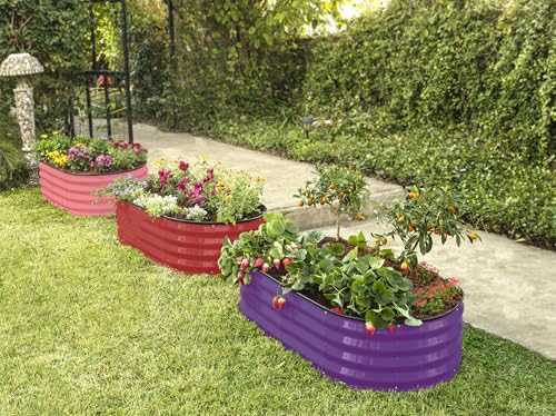 Galvanized Raised Garden Bed 4×2×1 ft Metal Planter Box for Vegetables, Flowers M146044