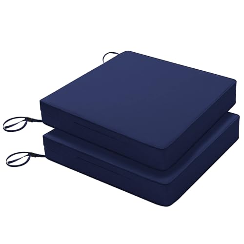 Favoyard Patio Chair Cushions 19 x 19 x 3 Inch Waterproof Outdoor Set of 2, Beige Q67095