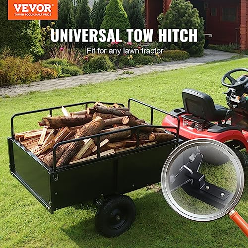 VEVOR Heavy Duty ATV Dump Cart 750 lbs Steel Utility Trailer with Removable Sides E373248