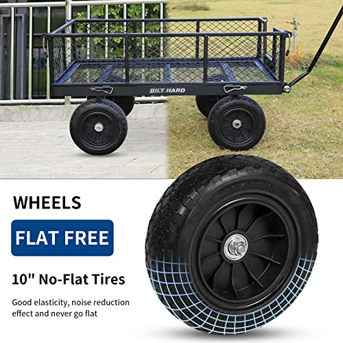 BILT HARD 880 lbs 10" Flat Free Steel Garden Cart with Rotating Handle K9279