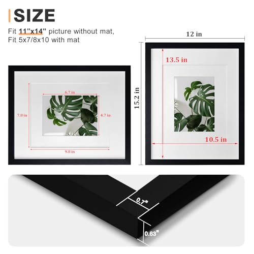 Egofine 8x10 Picture Frames Set of 6, Solid Wood with Plexiglass, White T6319