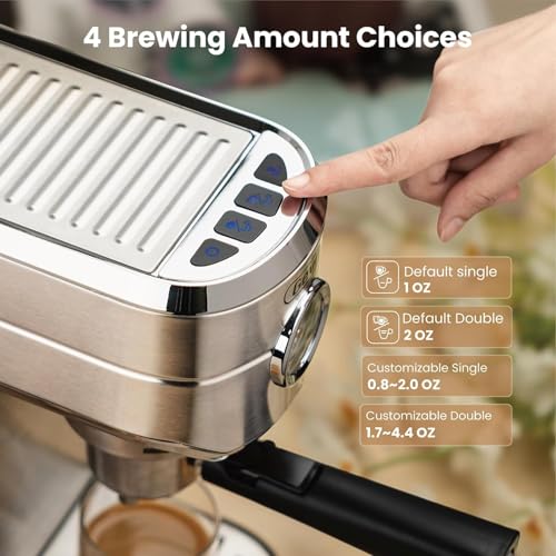 Gevi Espresso Machine 20 Bar with Auto Milk Frother, Stainless Steel D6478