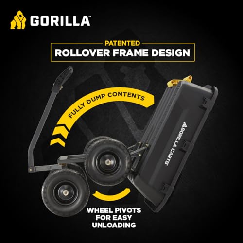 Gorilla Carts Heavy-Duty Dump Cart, 600 lb Capacity, Steel Frame Y885543