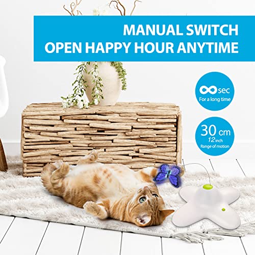 ALL FOR PAWS 2 in 1 Cat Wand Toy with Butterfly Spinner, USB Rechargeable S24679