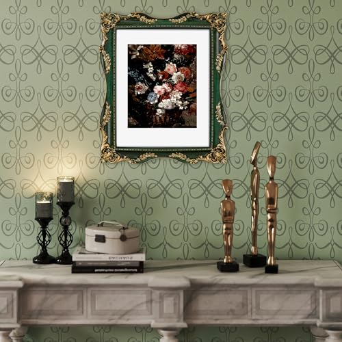 Black Vintage Picture Frame with Mat for 5x7 or 8x10 Photos E9622