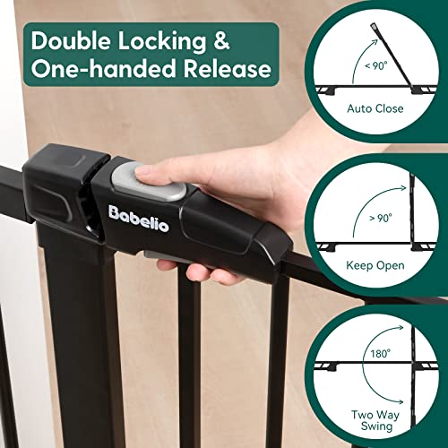 Babelio Metal Baby Gate, 29-43'' Auto Close, 30'' Tall, Black Z828246