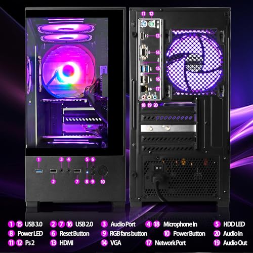 LXZ Desktop PC AMD Ryzen 7-5700G 16GB RAM 512GB SSD Tower White E962358