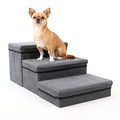 Foldable Dog Stairs/Steps 2-Tier Pet Steps Storage and Adjustable Steps for Small Medium Dogs Pet Steps Storage Stepper for High Beds Sofa Pet Dog Cat