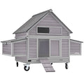 Aivituvin Portable Chicken Coops Poultry Cage with Wheels, Outdoor Hen House with Nesting Box, Outdoor Duck House Weatherproof Mobile Chicken House with Wheels