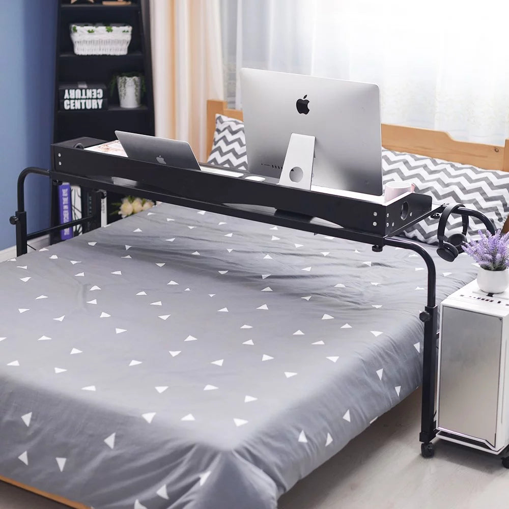 Wellynap Overbed Computer Desk with Adjustable Height, Black L554192