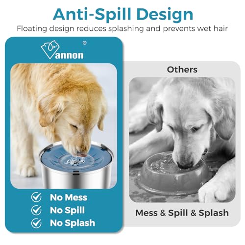 Stainless Steel No Spill Dog Water Bowl 3L Grey C150667
