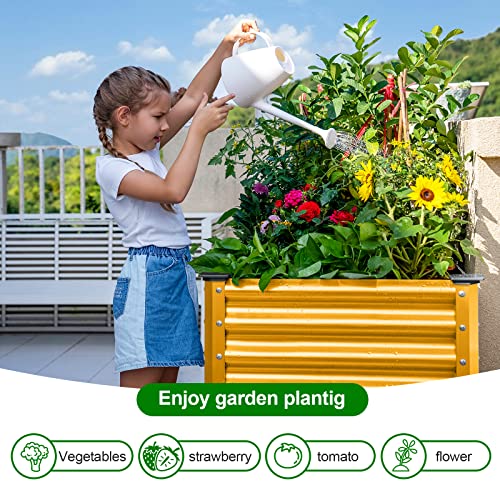 Land Guard Galvanized Raised Garden Bed with Legs, 48×24×32in Metal Elevated Planter Box Z11926