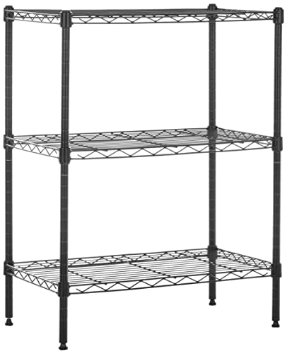 Amazon Basics 3-Shelf Adjustable Steel Wire Rack Storage Shelving, Chrome D243
