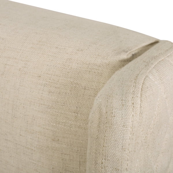 Noble House Ashley Wingback Tufted Beige Fabric Headboard T91776