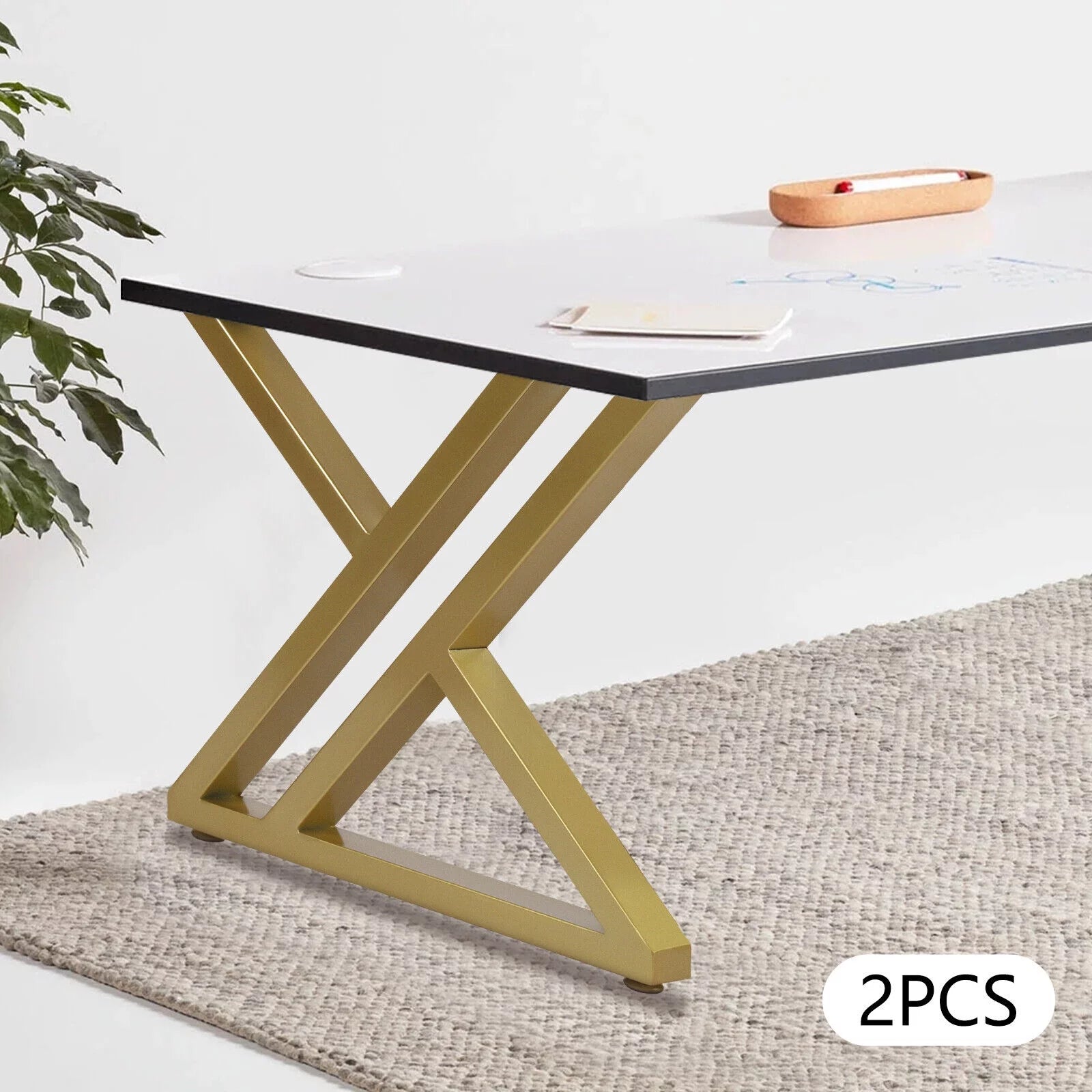 16" Metal Table Legs for Dining Coffee Desk, Gold C292