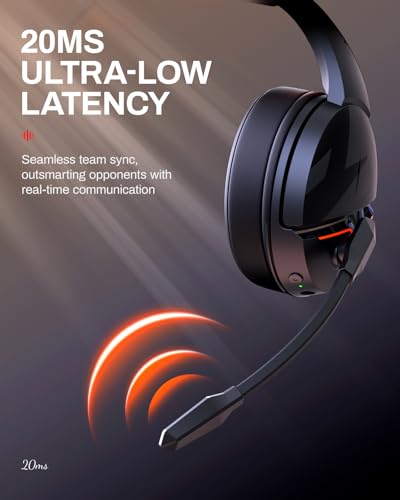 acer Wireless Gaming Headset for PS5, PC, Switch, Bluetooth 5.3, Noise Canceling Mic, Black X39806