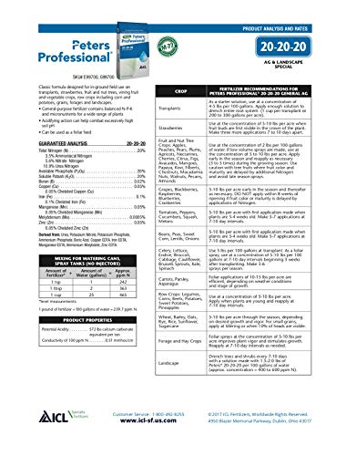 Peter’s Professional 20-20-20 Water Soluble Fertilizer with Micro Nutrients, 2 lbs S417513