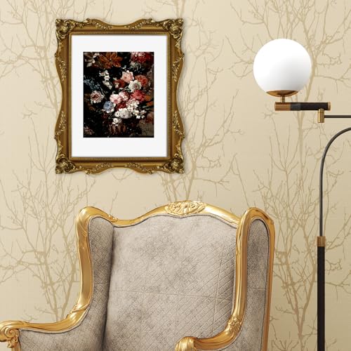Black Vintage Picture Frame with Mat for 5x7 or 8x10 Photos E9622