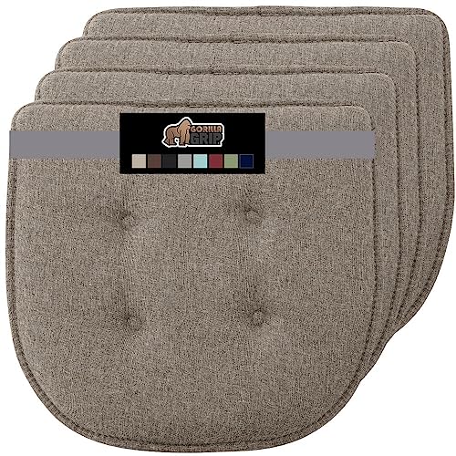 GORILLA GRIP Slip Resistant Chair Cushions, Memory Foam, Set of 2, Beige W525