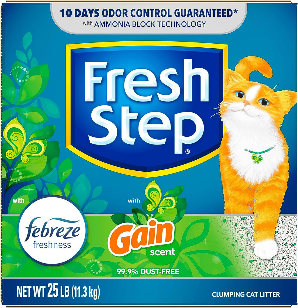 Fresh Step Clumping Cat Litter with Febreze Gain Scent, 25 lbs F867